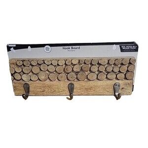 Dorman 15" 3 Hook Board Coat rack/Hat Rail Wood w/‎ Bronze hook Finish New